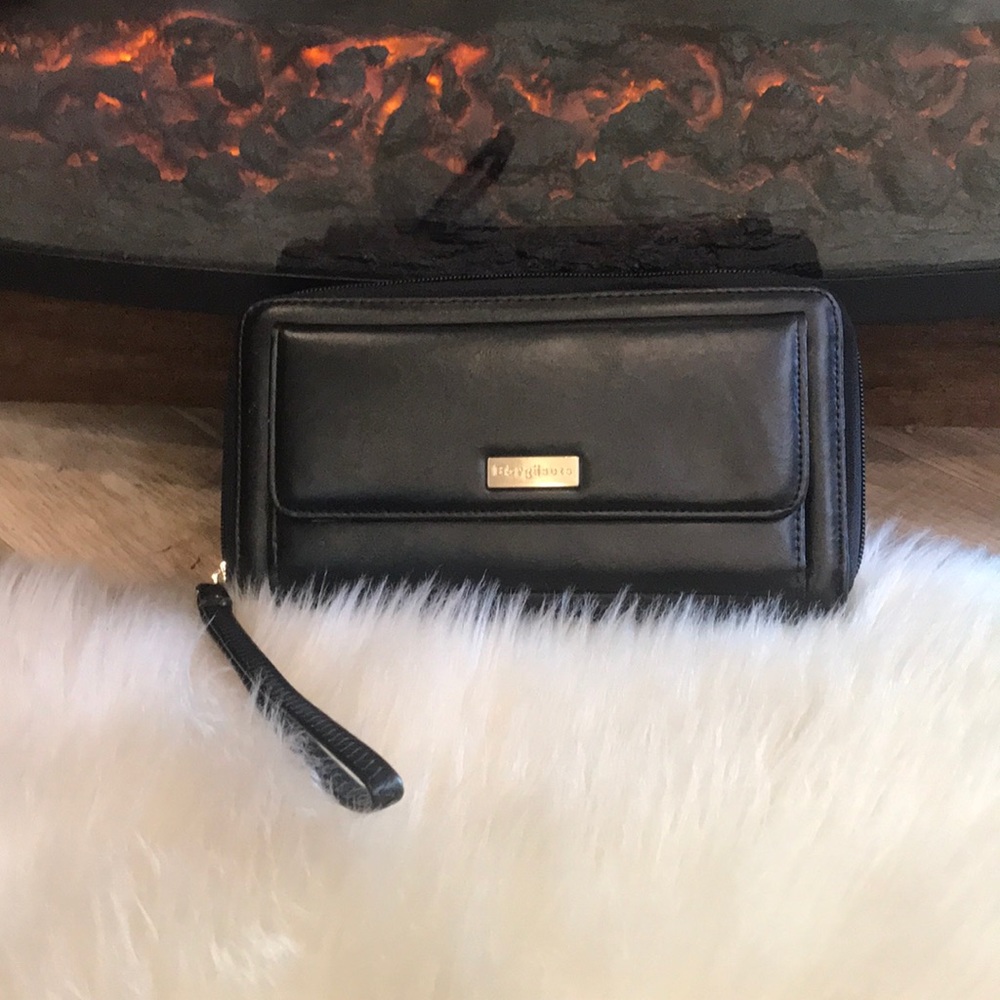 Borgasets Leather Organizer Clutch Zip Wallet